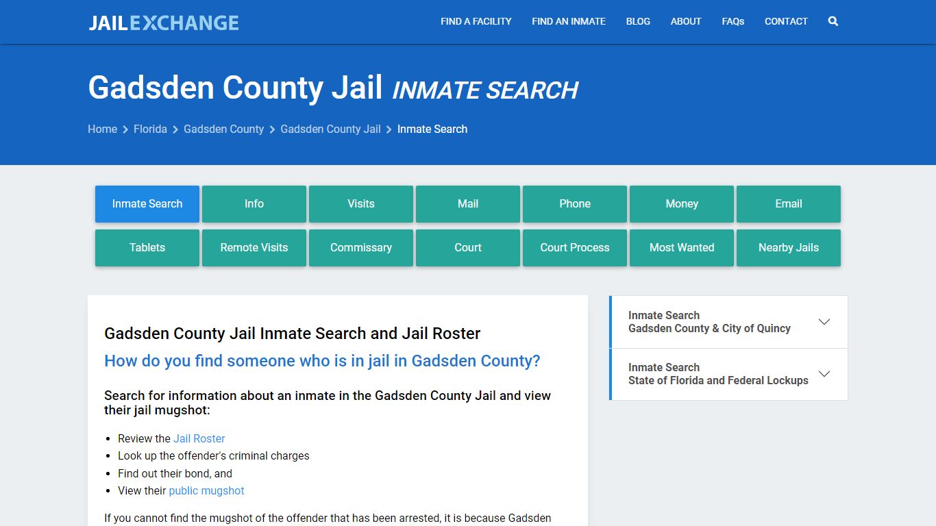 Inmate Search: Roster & Mugshots - Gadsden County Jail , FL